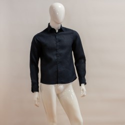 Camicia lino blu notte