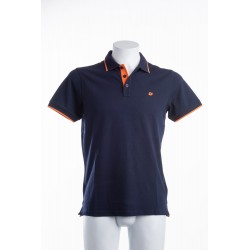 POLO BLU PARTICOLARI ARANCIO